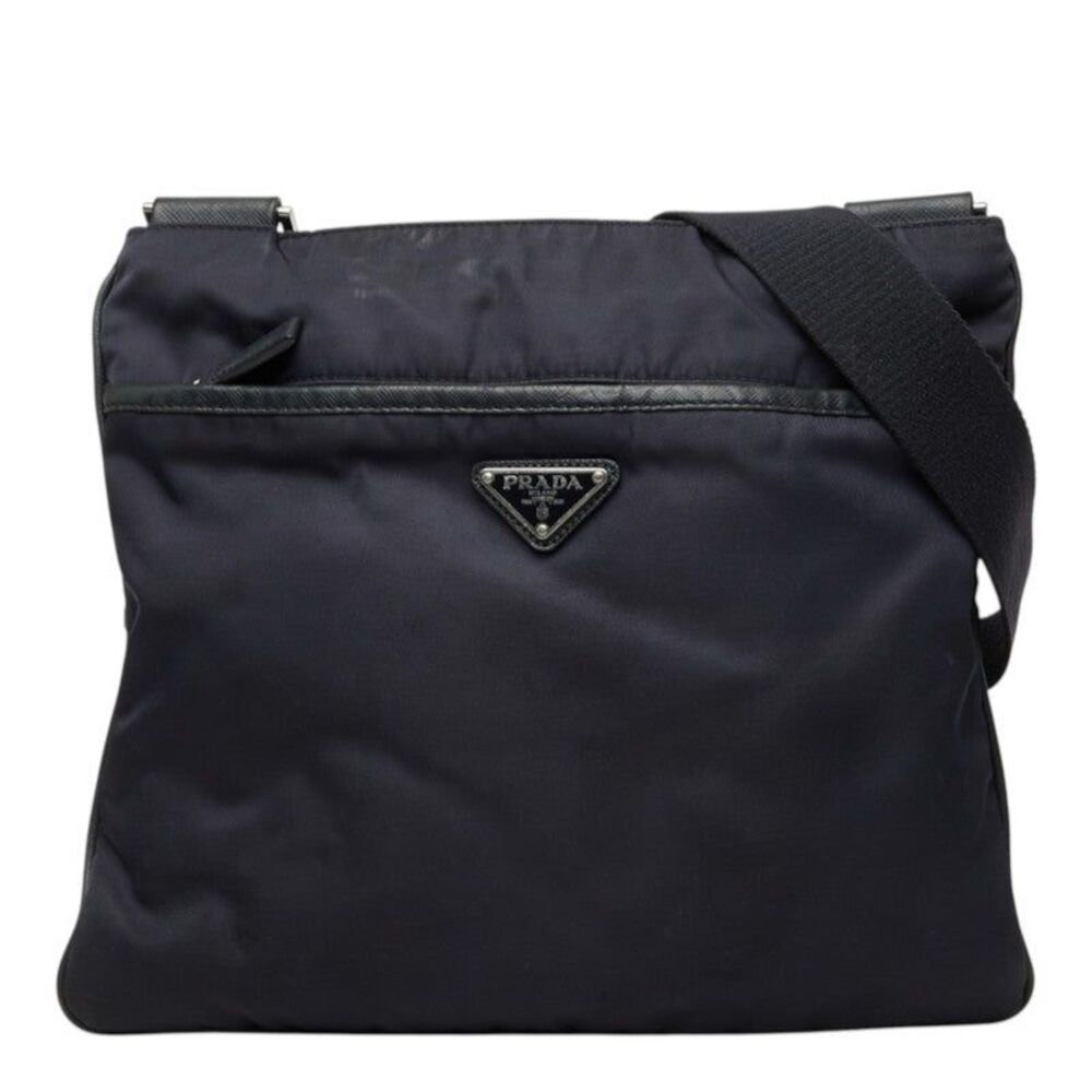 Prada Triangle Logo Plate Crossbody Bag